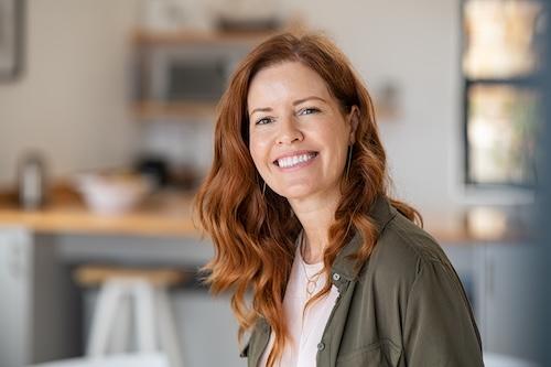 woman after a deep teeth clean in burke va