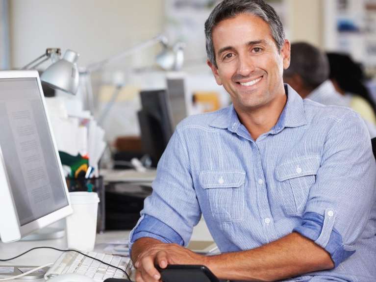 man with dental implants in burke va
